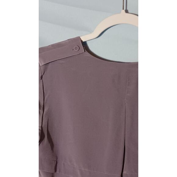 BCBG Maxazria Womens XS Frosted Plum 3/4 Tab Sleeve Blouse 100% Silk Top NWT - Picture 6 of 7